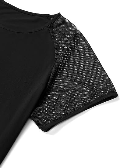 Men's Mesh Raglan Short Sleeve Shirt Top