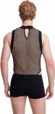 Men's Fishnet Mesh Mock Neck Tank Tops Sleeveless Tee Tops Bodysuit