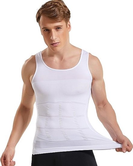 Mens Slimming Shirt Body Shaper Vest Compression Shirt Tummy Control Shapewear Abdomen Undershirt