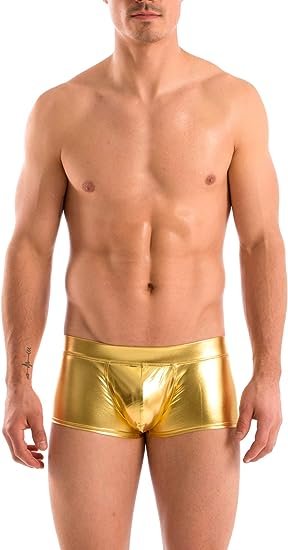 Mens New Solid Hot Body Boxer Swimsuit